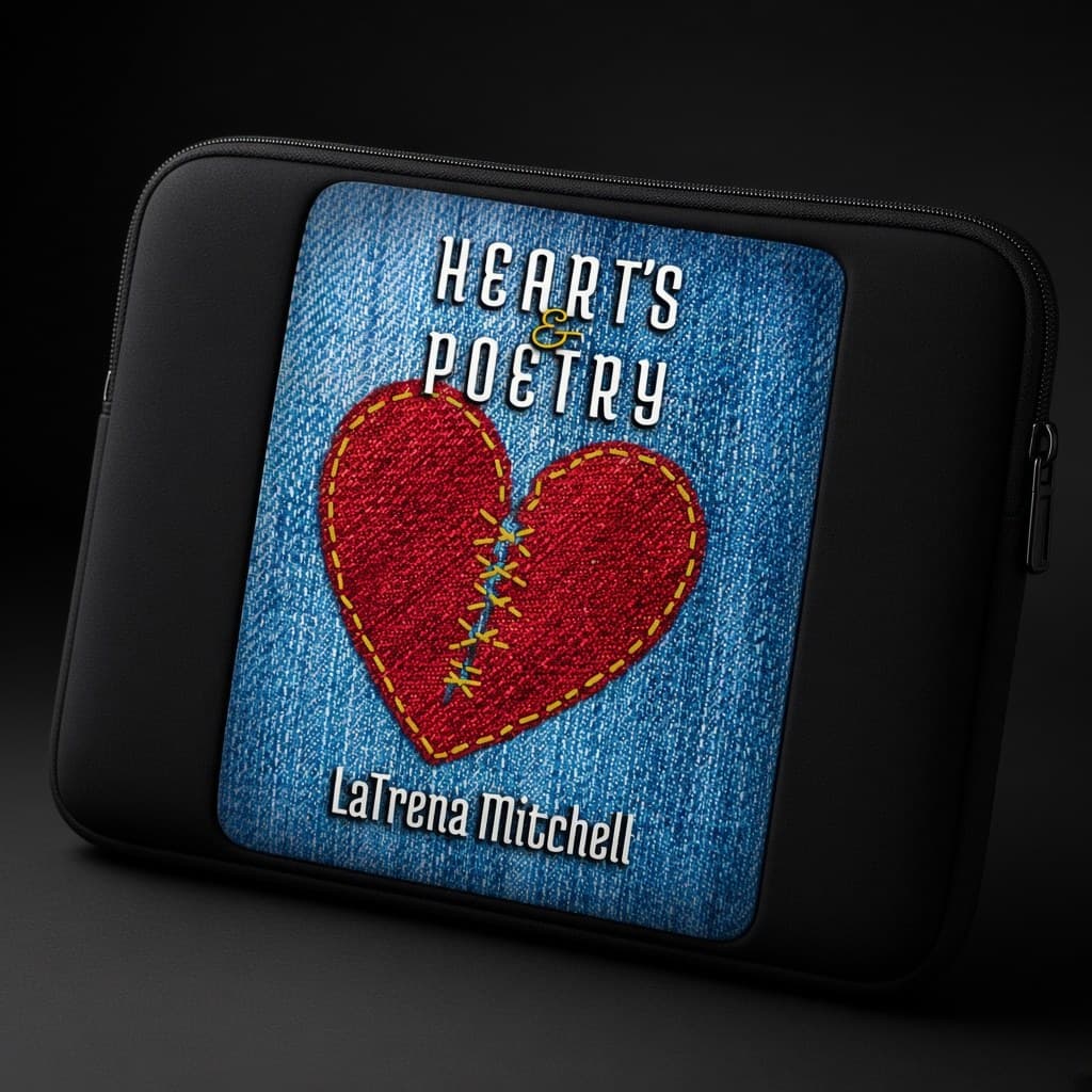 Heart’s & Poetry laptop sleeve