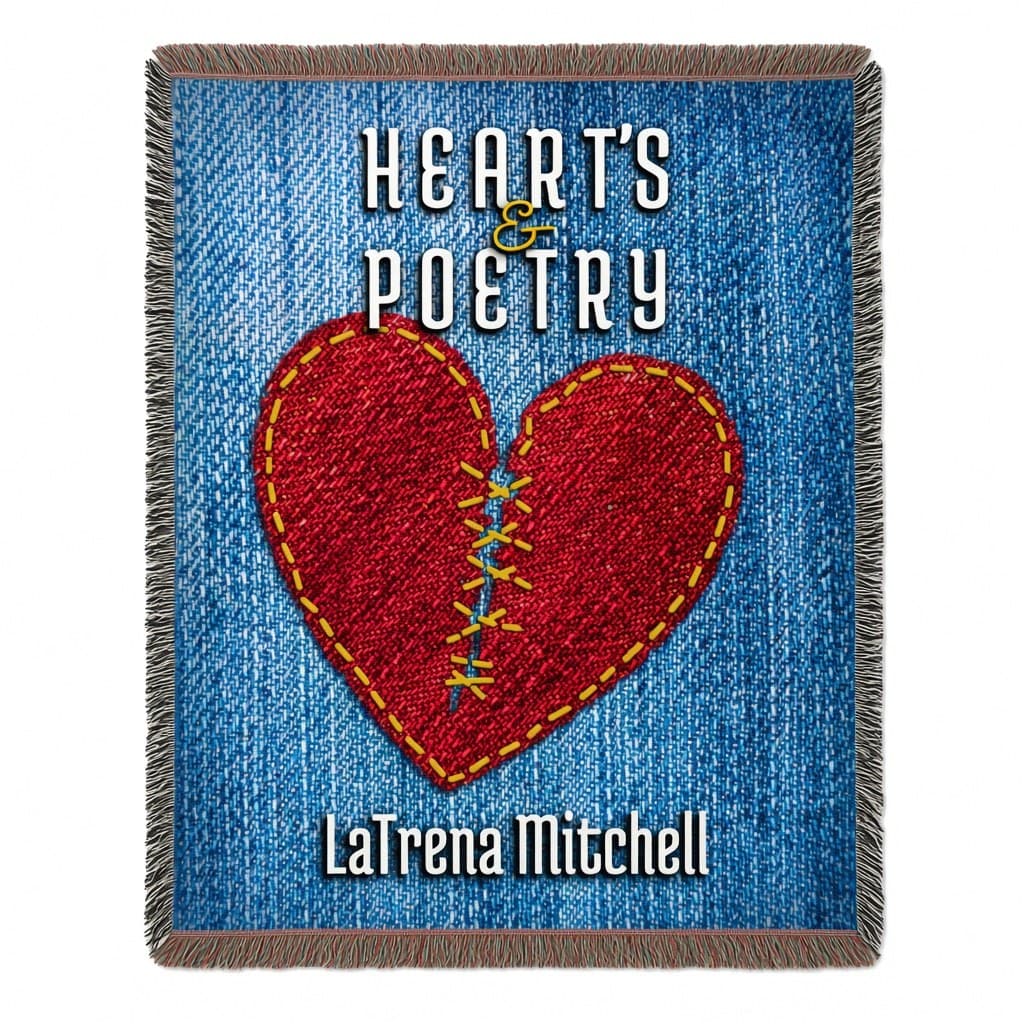 Heart’s & Poetry woven throw