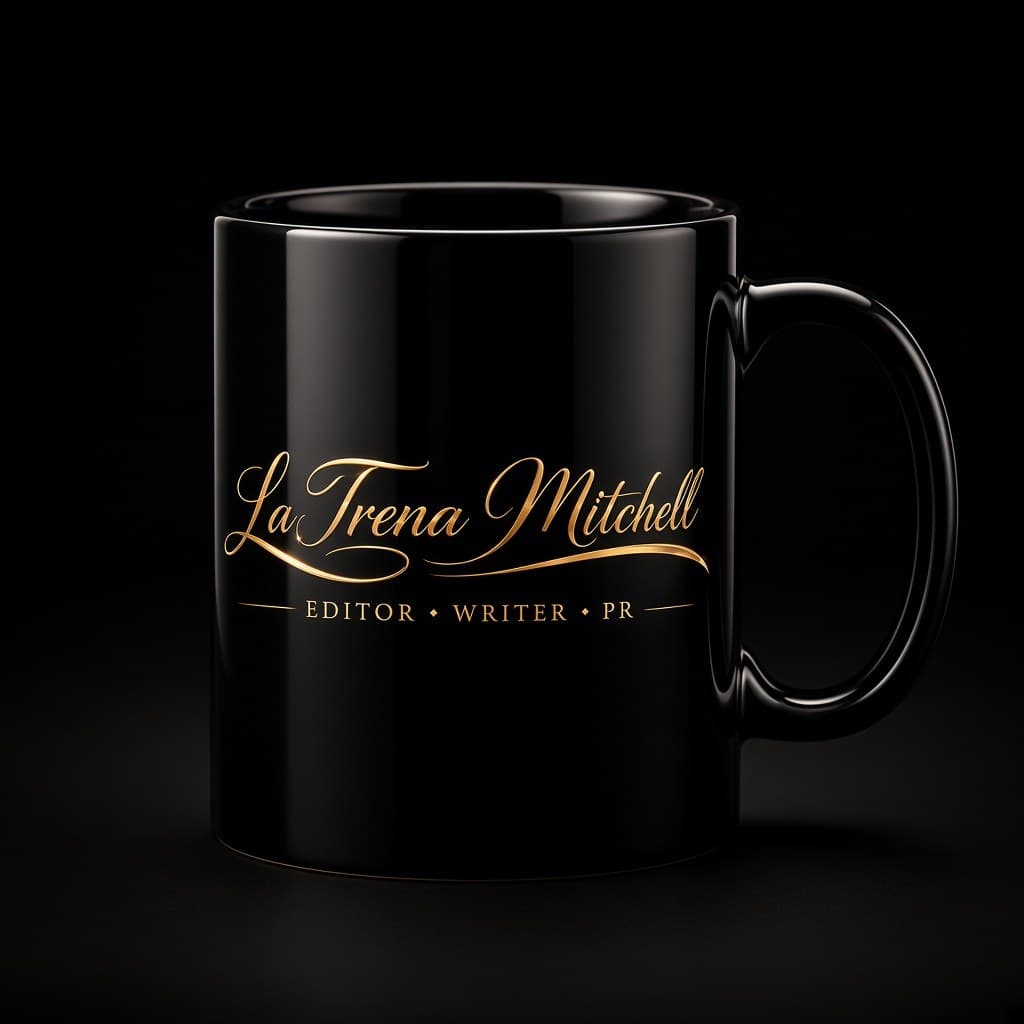 La Trena Mitchell gold lockup mug